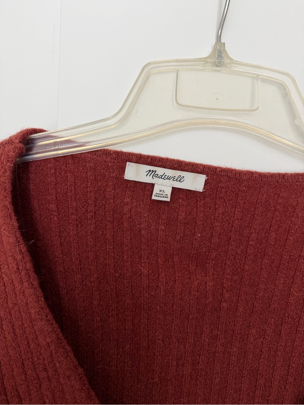 Madewell Rust Ribbed V-Neck Button Cardigan - Picture 2 of 2